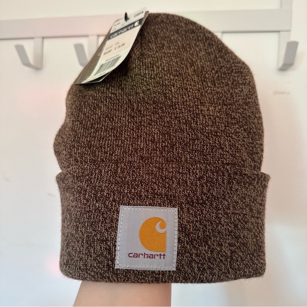 NEW Carhartt Heather Brown Knit Beanie